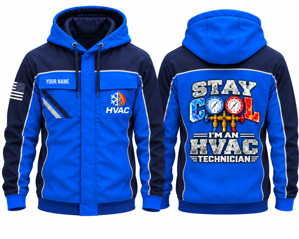 Hvas Tech Personalized HVAC Technician 3D Hoodie - Stay Cool I'm an HVAC Technic ...