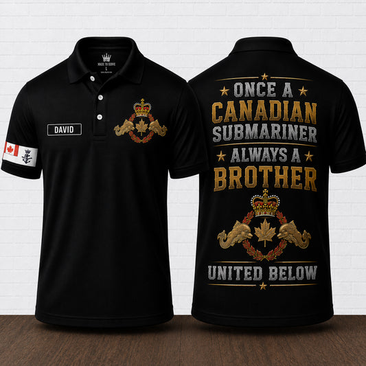 Personalized Royal Canadian Navy Submariner Veteran Polo Shirt