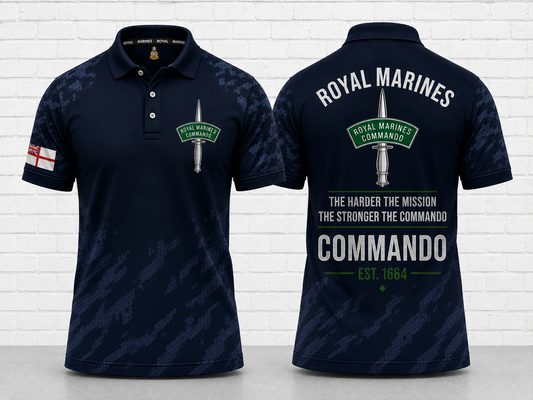 Royal Marines Commando Polo Shirt - The Harder the Mission The Stronger the Commando
