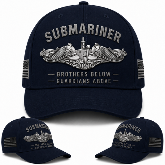 Submariner Brothers Below Guardians Above Baseball Cap - U.S. Navy Silver Dolphins Veteran Hat