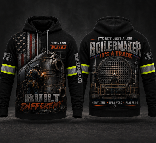 Custom Name Boilermaker Built Different 3D Hoodie