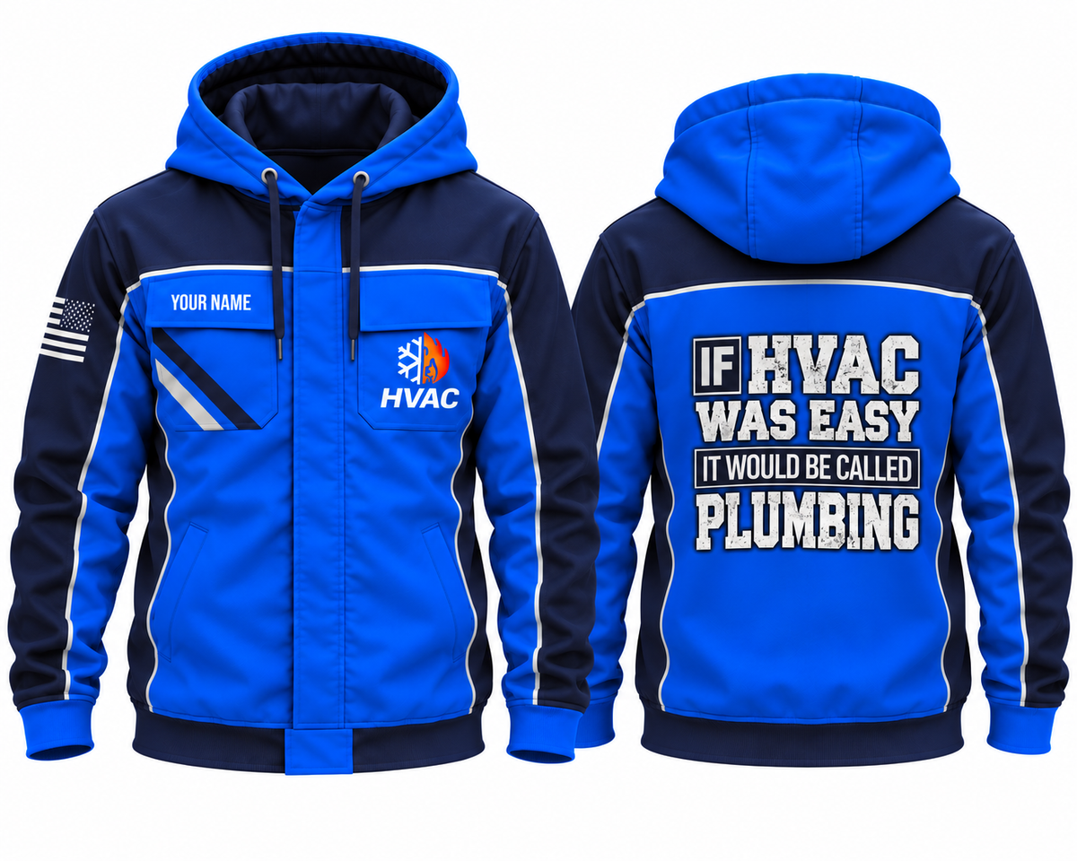 Personalized HVAC Technician 3D Hoodie - If HVAC Was Easy It Would Be Called Plumbing
