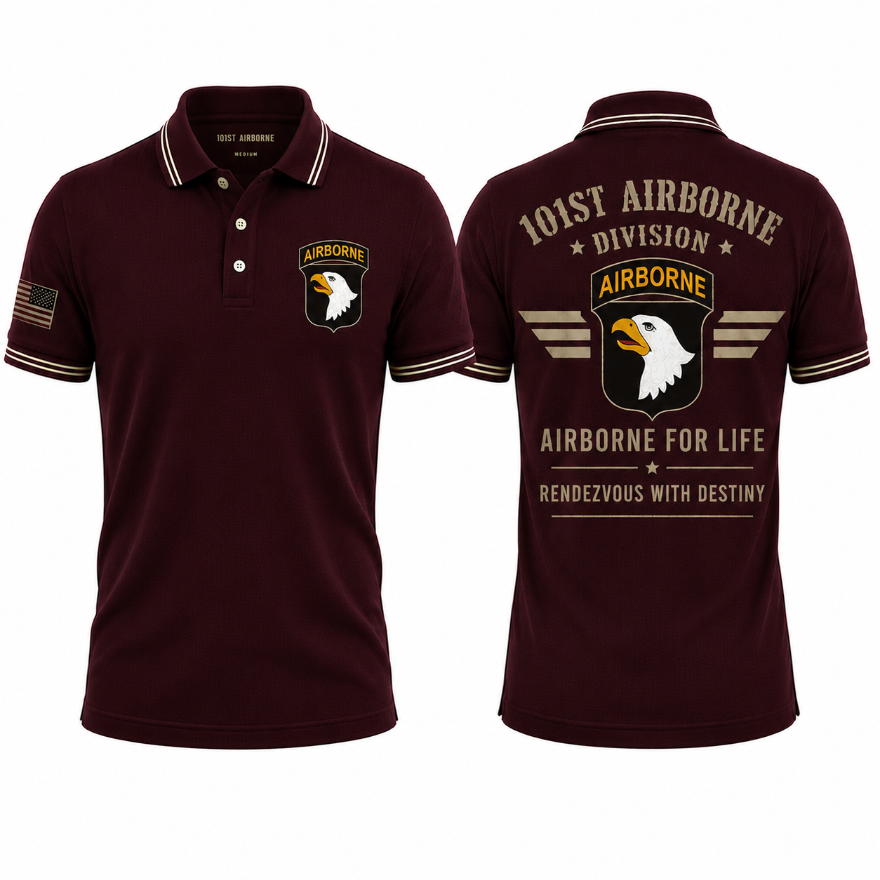 101st Airborne Division Airborne For Life Polo Shirt
