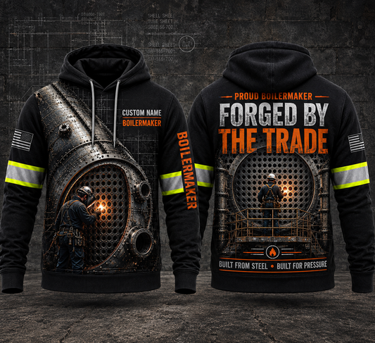 Custom Name Boilermaker Forged By The Trade 3D Hoodie