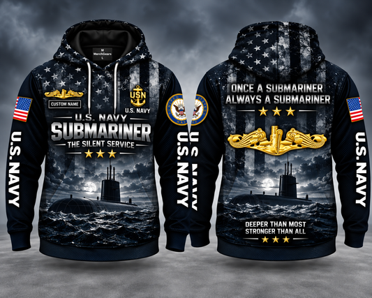 US Navy Submariner Deeper Than Most 3D Hoodie - The Silent Service