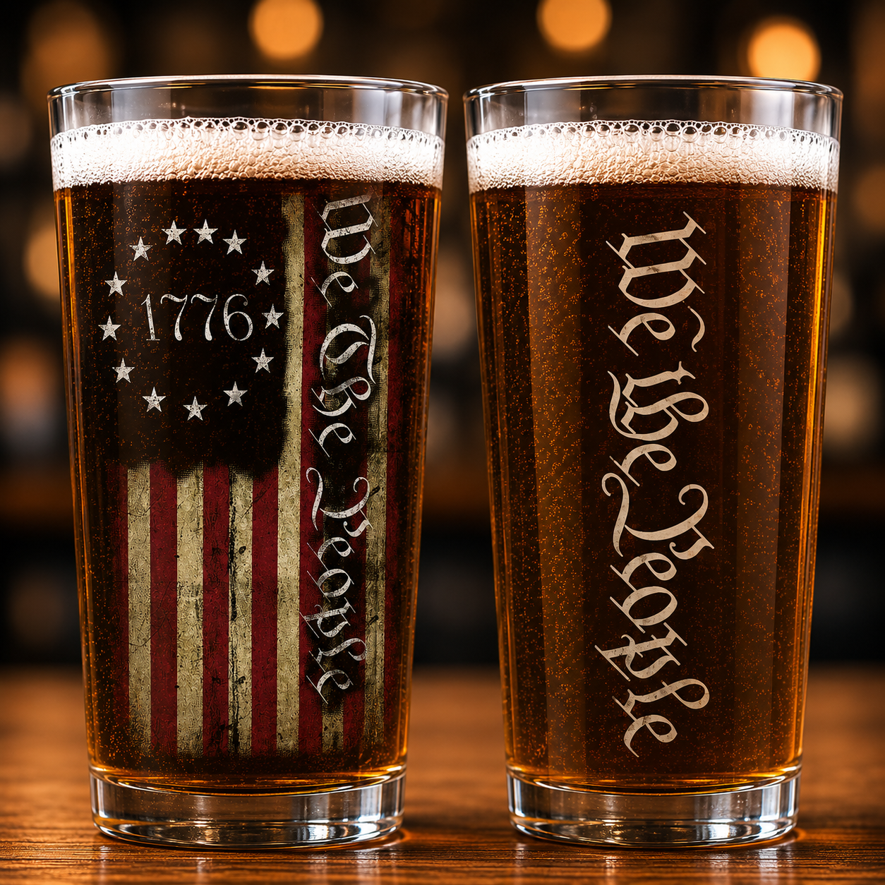 1776 Betsy Ross Flag We The People Patriotic 16oz Pint Glass Beer USA Freedom American Gift