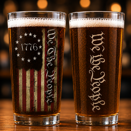 1776 Betsy Ross Flag We The People Patriotic 16oz Pint Glass Beer USA Freedom American Gift