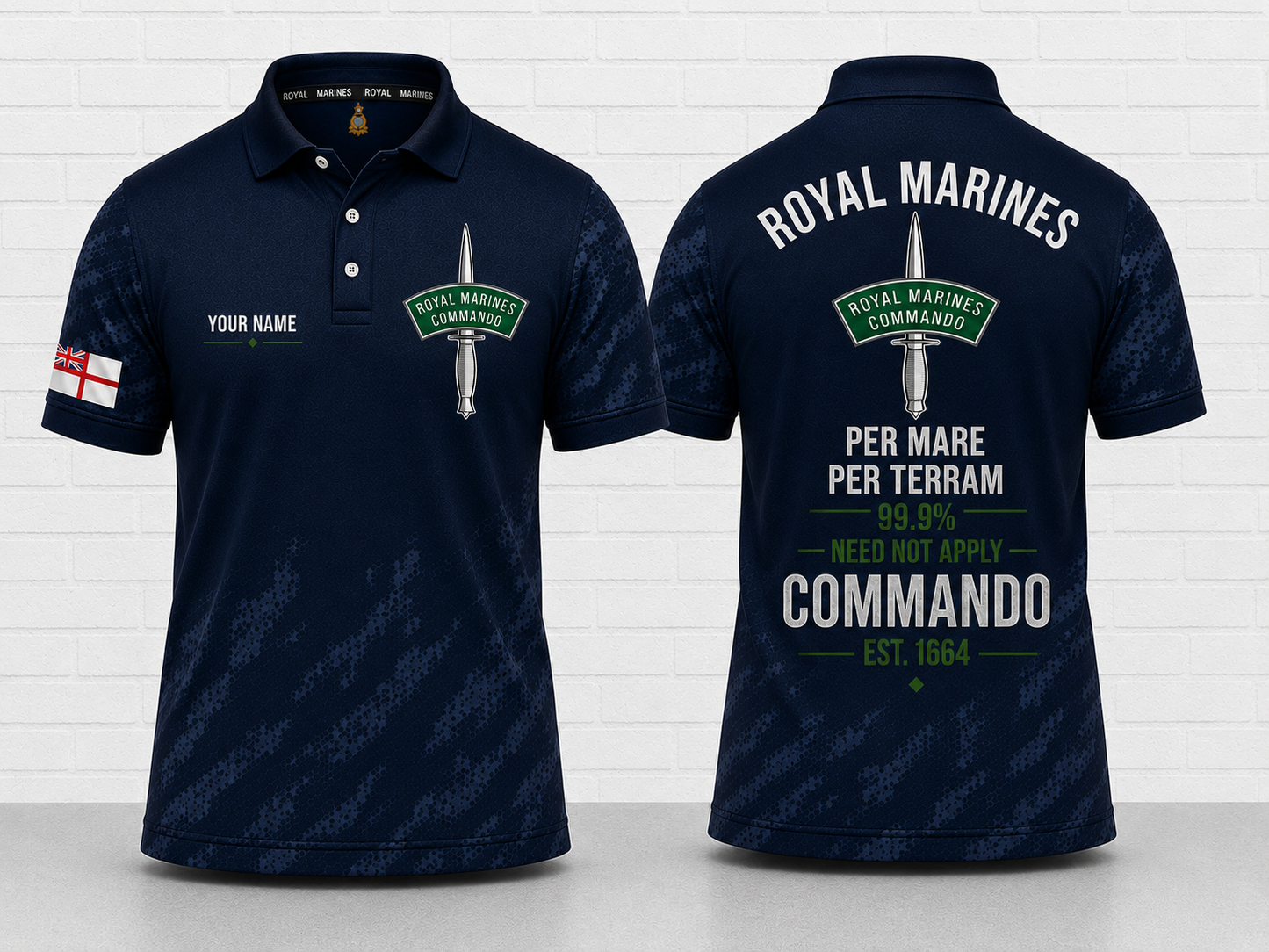 Personalized Royal Marines Commando Veteran Polo Shirt - Custom Military Gift