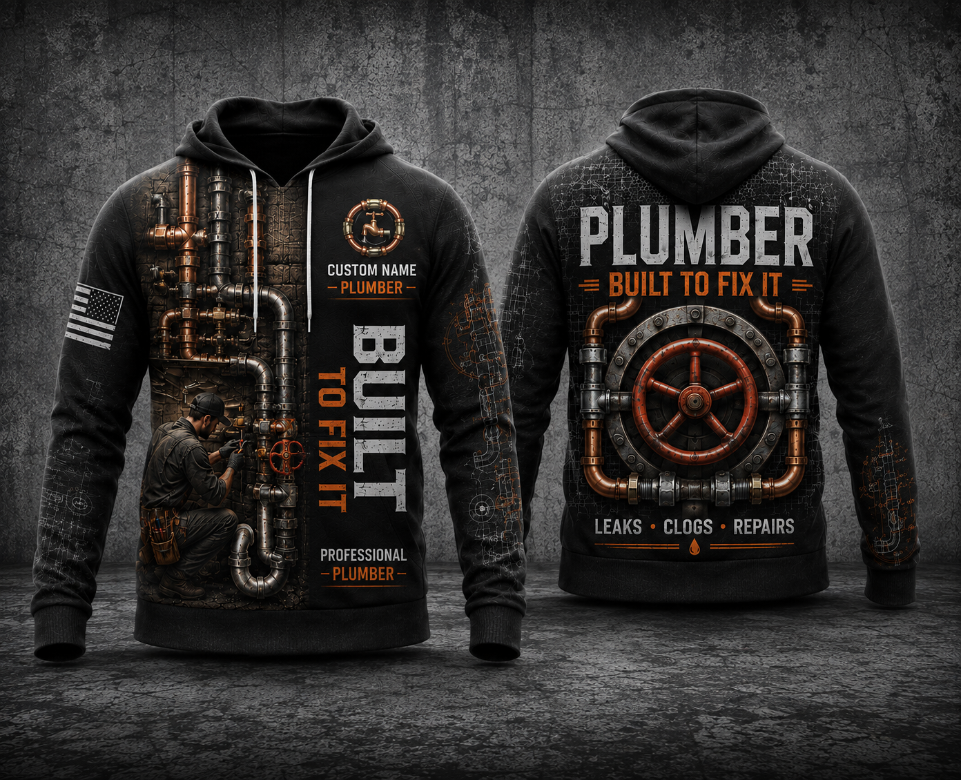 Custom Name Plumber Built To Fix It 3D Hoodie