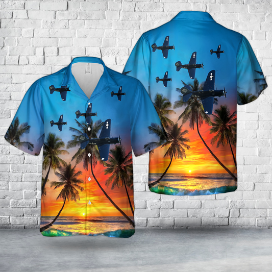 Curtiss SB2C Helldiver Carrier-based Dive Bomber Aircraft WWII Hawaiian Shirt