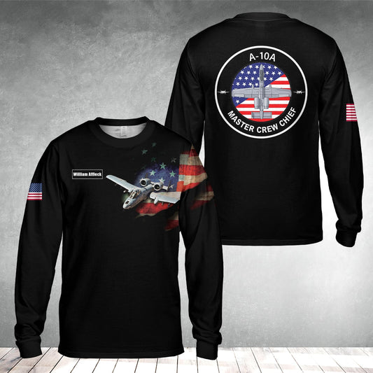 Custom Name A-10 Long Sleeve Black Shirt