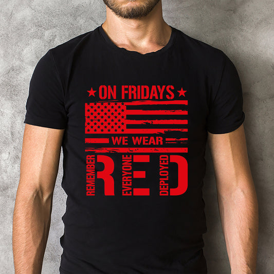 On Friday We Wear Red Classic Unisex T-Shirt Gildan 5000 (Made In US) DLQD1204PT03