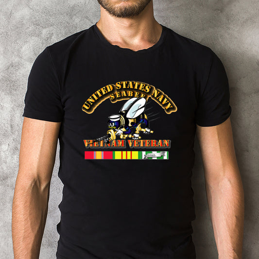 US Navy SEABEES Naval Construction Force Vietnam Veteran Classic Unisex T-Shirt Gildan 5000  (Made In US) DLQD1304PT04