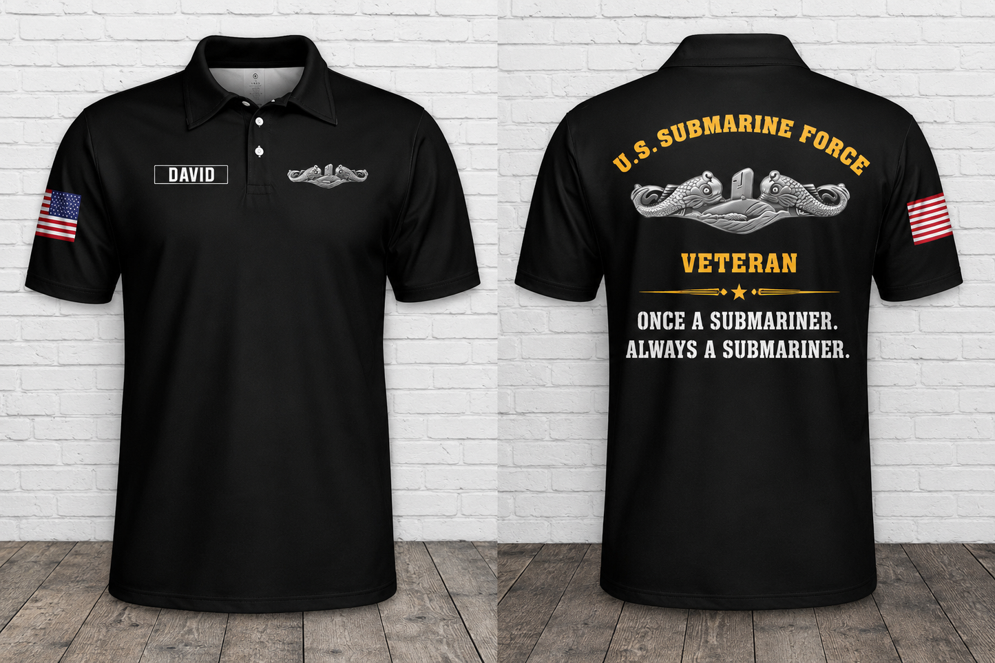 Personalized U.S. Submarine Force Veteran Polo Shirt - Once a Submariner Always a Submariner Gift