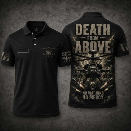 AH-64 Apache Air Assault Hunt Them Before They Hunt You Polo Shirt