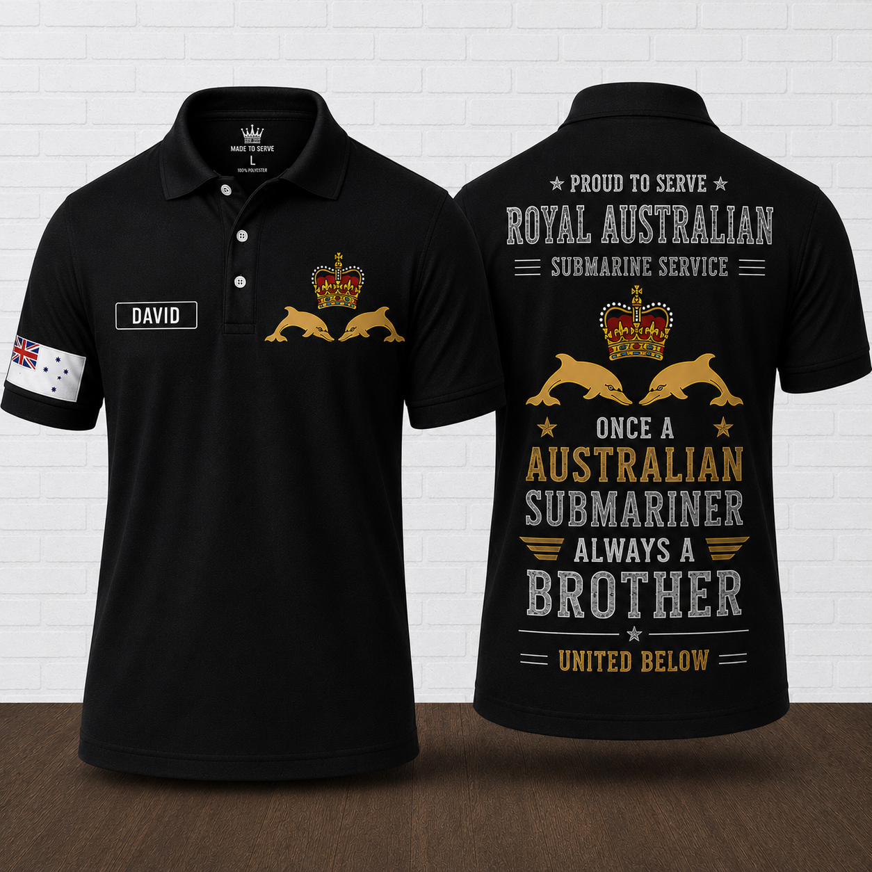 Custom Name Royal Australian Submariner Always A Brother Polo Shirt