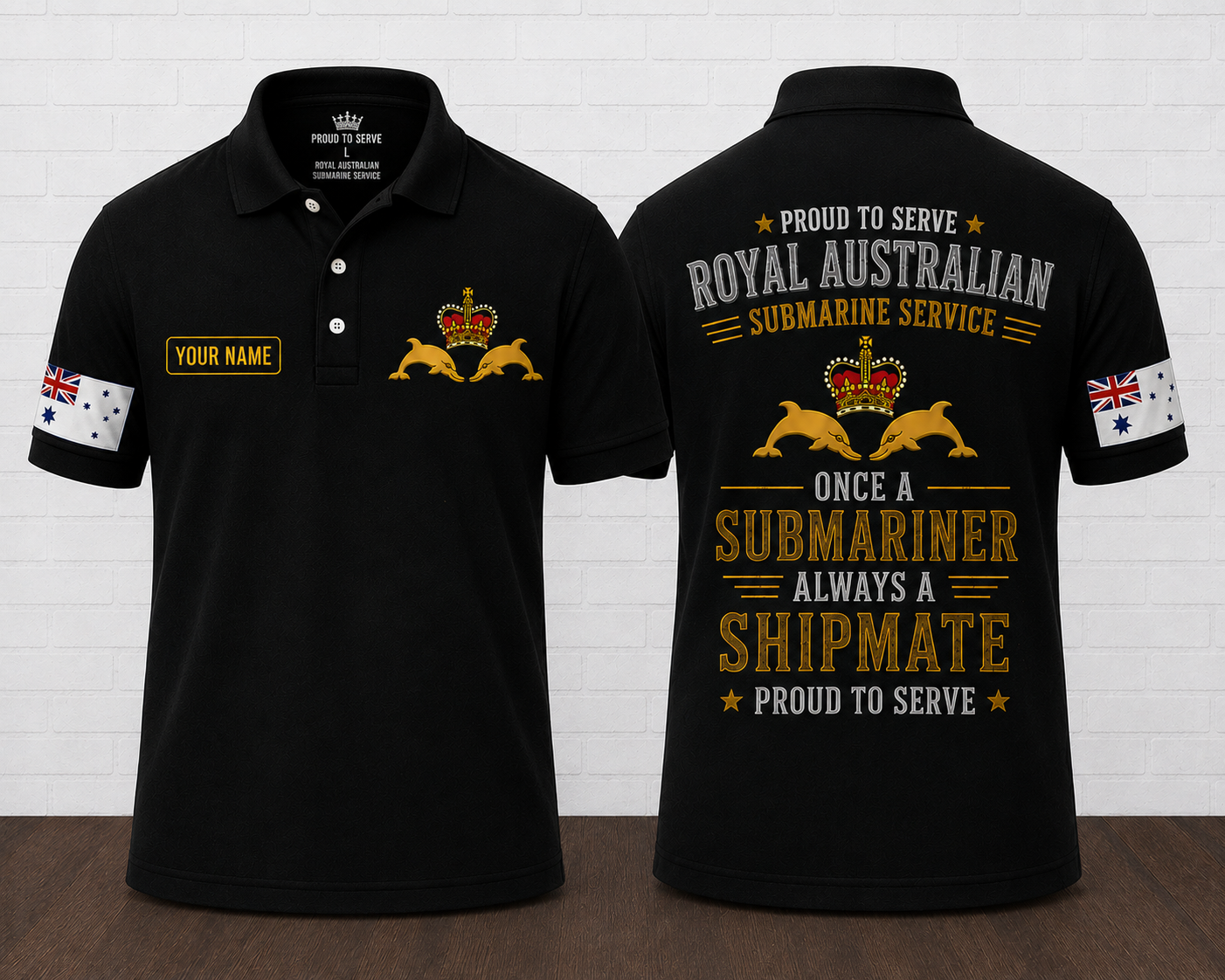 Custom Royal Australian Submarine Service Submariner Polo Shirt