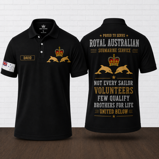 Custom Name Royal Australian Submarine Service Volunteers Few Qualify Polo Shirt