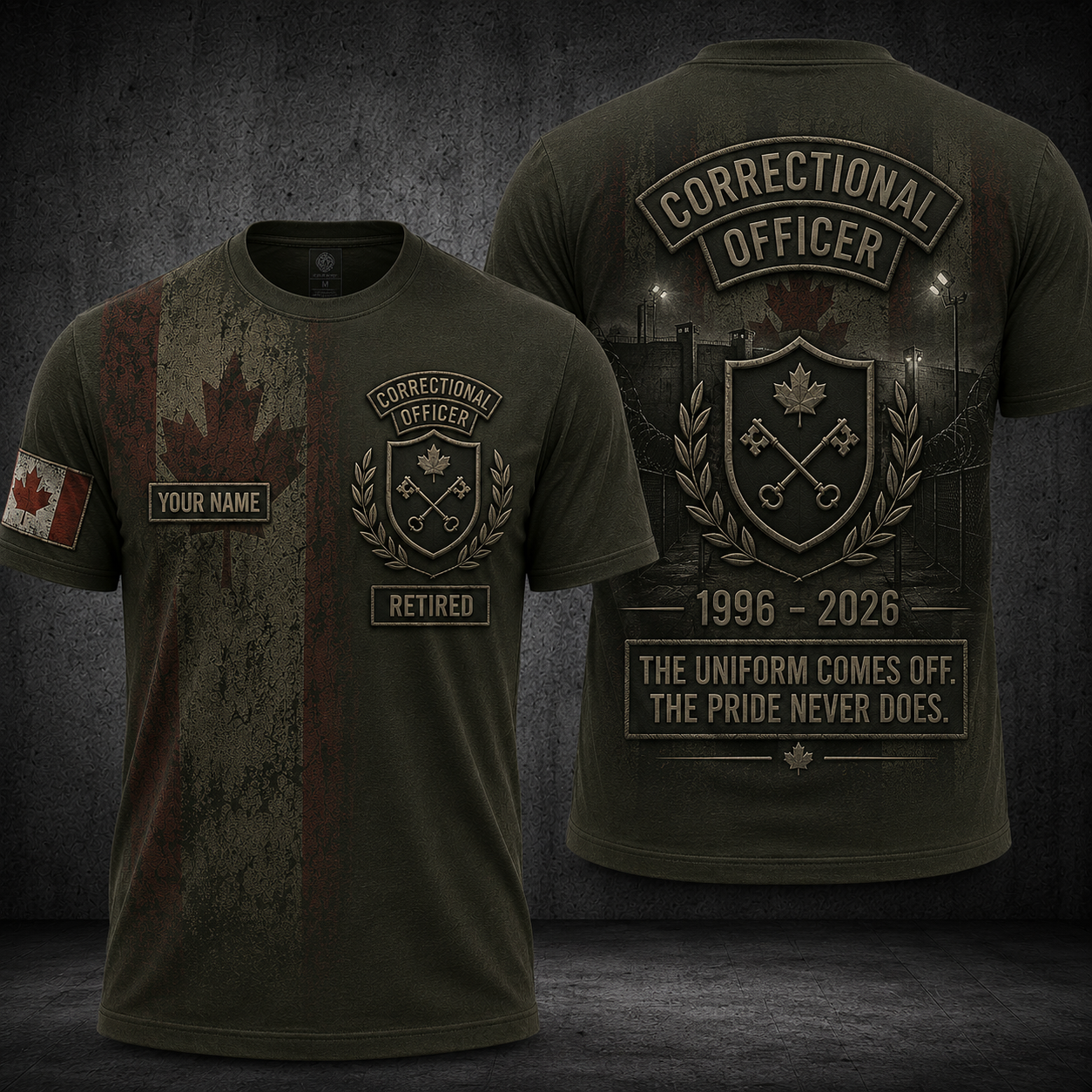 Custom Name Canada Correctional Officer Retired 3D T-Shirt - The Pride Never Does