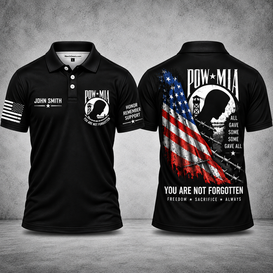 POW MIA You Are Not Forgotten All Gave Some Some Gave All Custom Name Polo Shirt