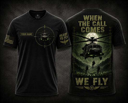 When The Call Comes UH-60 Black Hawk 3D T-Shirt