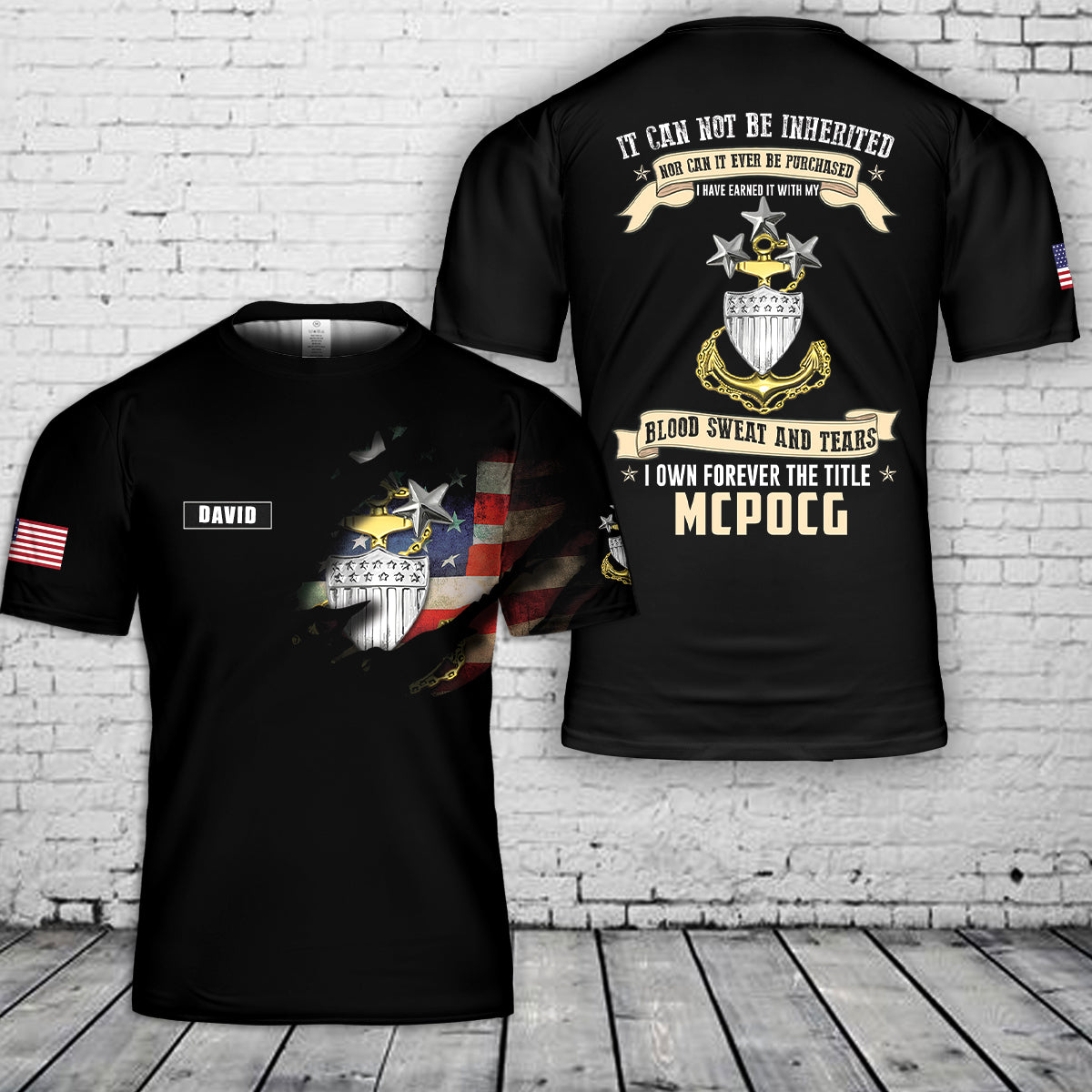 Custom Name Master Chief Petty Officer Of the Coast Guard 3D T-Shirt