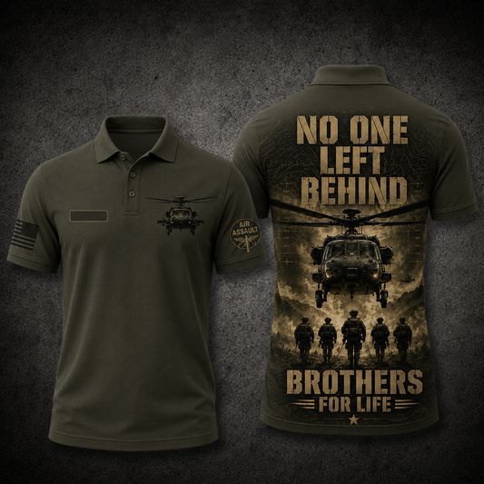 UH-60 Black Hawk No One Left Behind Brothers For Life Polo Shirt