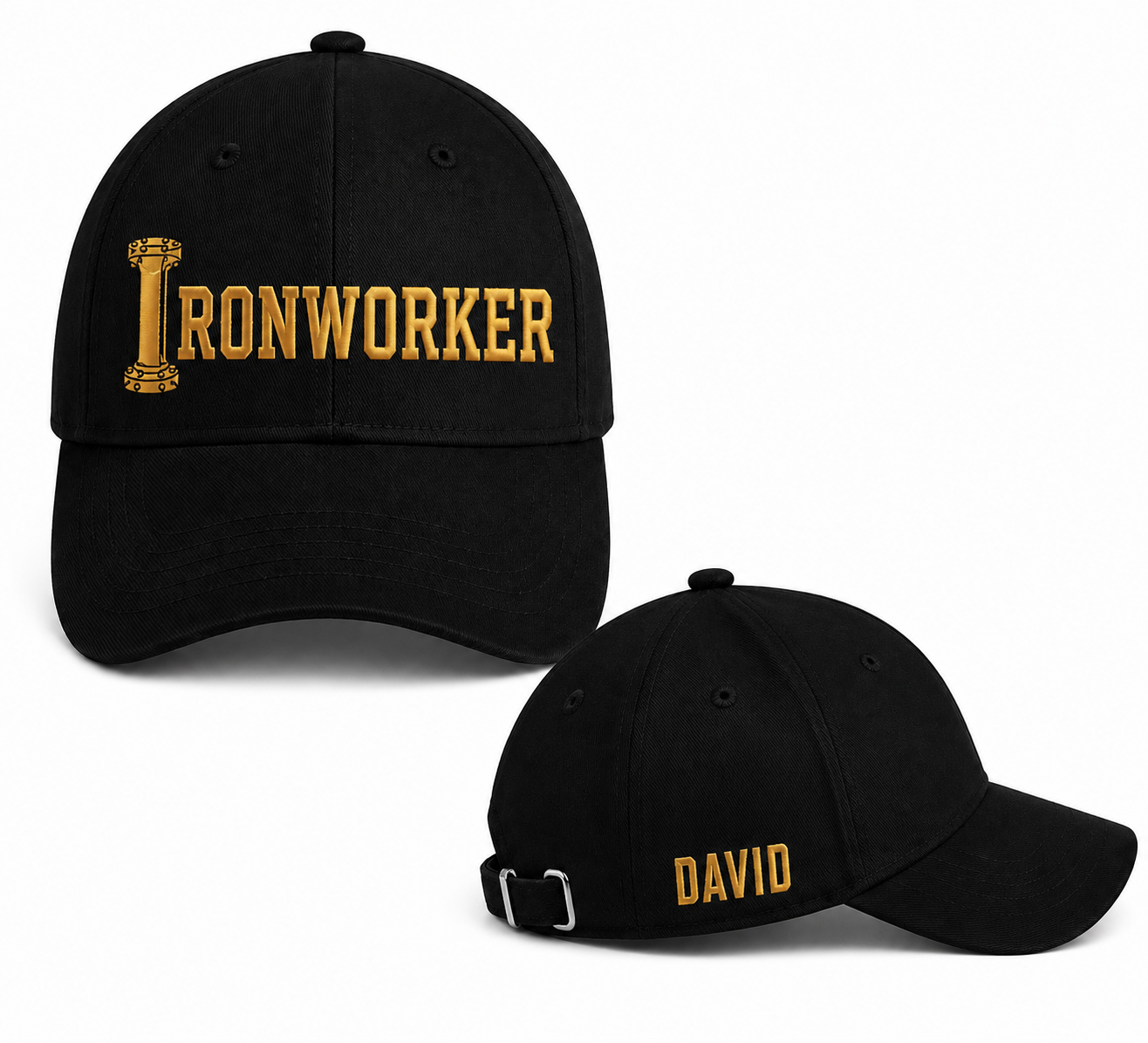 Custom Name Ironworker Proud Tradesman Embroidered Cap