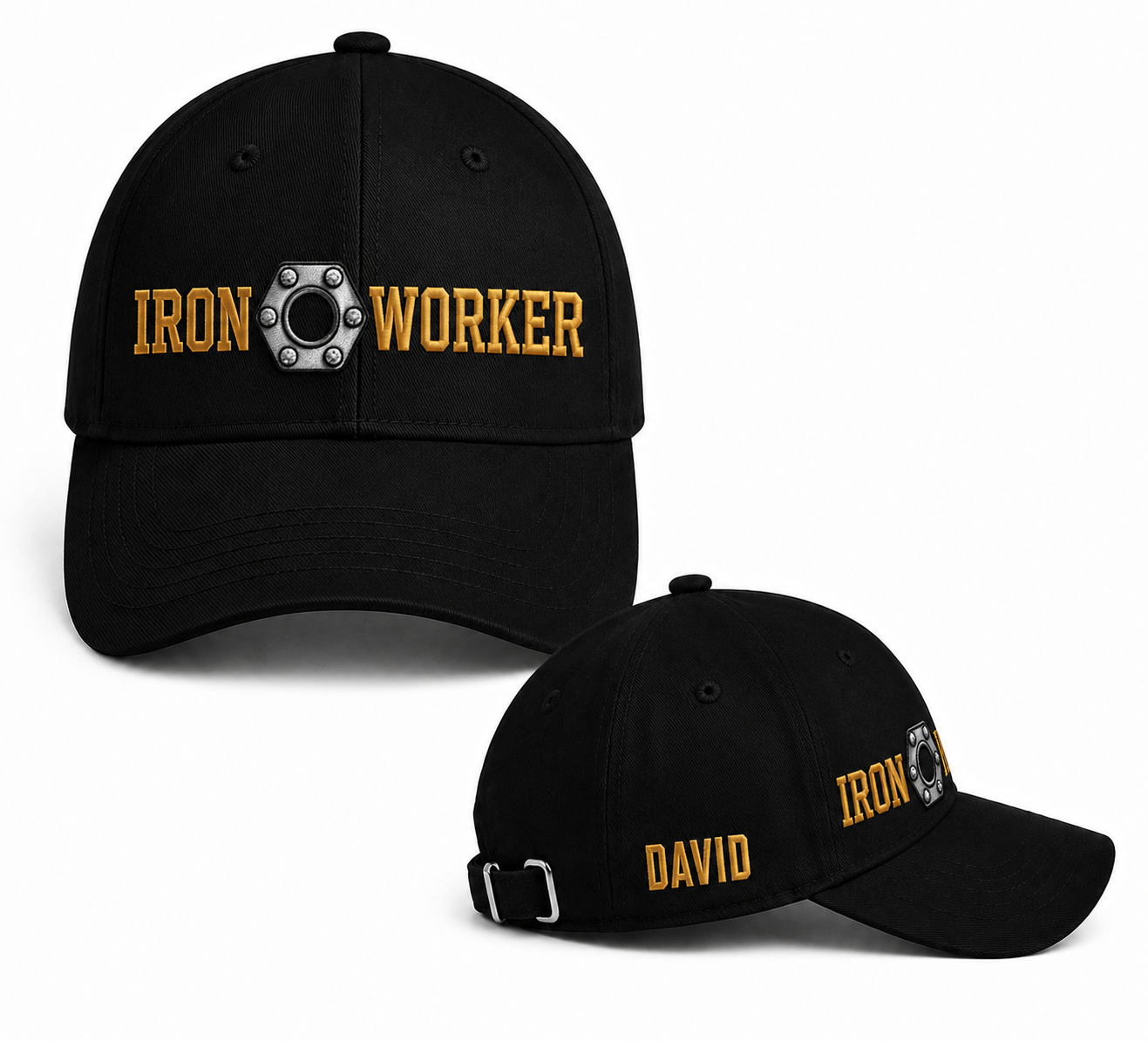 Custom Name Ironworker Steel Connection Embroidered Cap