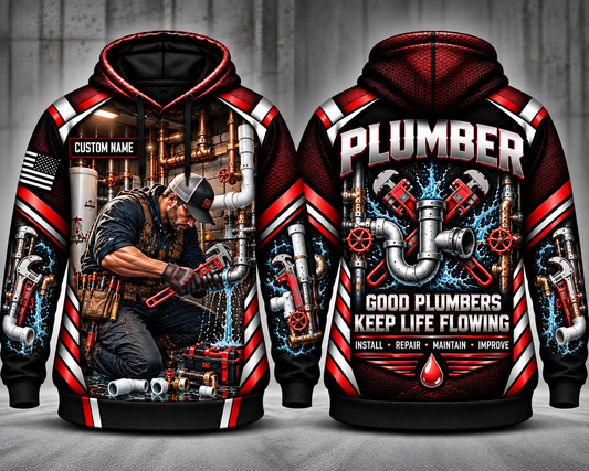 Custom Name Plumber Good Plumbers Keep Life Flowing 3D Hoodie
