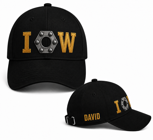 Custom Name Ironworker IOW Steel Bolt Embroidered Cap