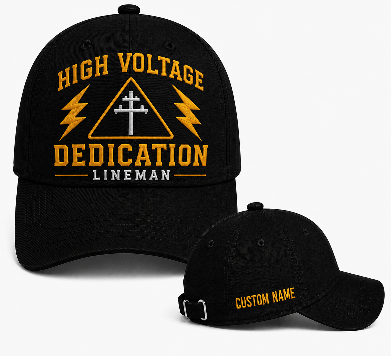 Custom Name Lineman High Voltage Dedication Embroidered Cap TT0209PK13