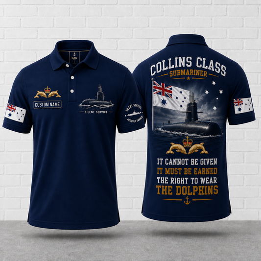 Collins Class Proudly Earned Dolphins Qualification Polo Shirt