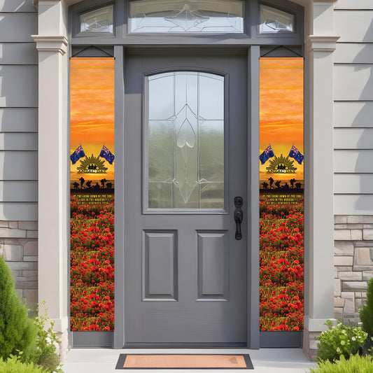 Anzac Day At The Going Down Of The Sun Door Banner