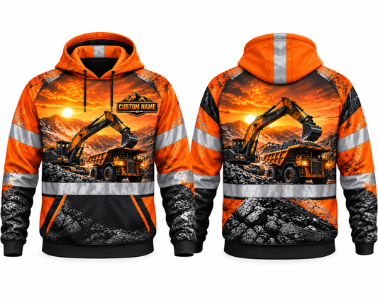 Personalized Mining 3D Hoodie - Heavy Equipment Operator