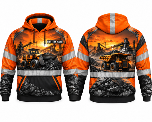 Personalized Coal Mining 3D Hoodie - Heavy Equipment Operator