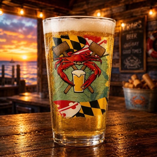 Maryland Crab Feast 16oz Pint Beer Glass
