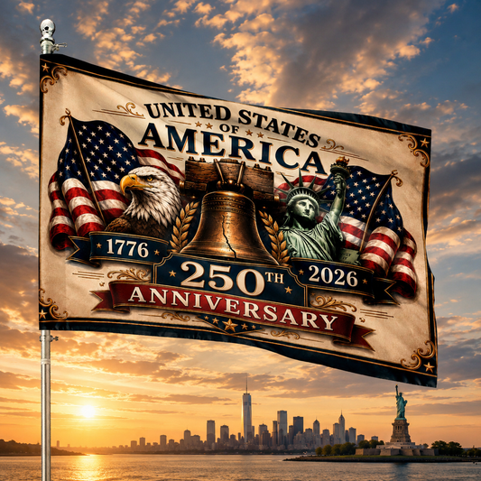 USA 250th Anniversary 1776-2026 House Flag
