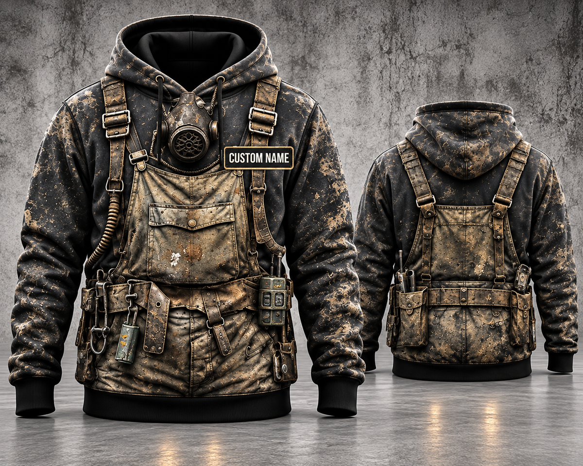 Personalized Underground Coal Miner 3D Hoodie - Custom Name Vintage Mining Workwear