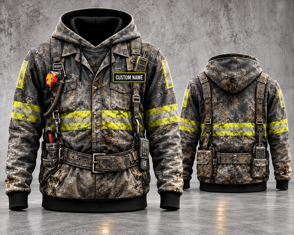 Personalized Coal Miner Workwear 3D Hoodie - Custom Name Mining Safety Uniform