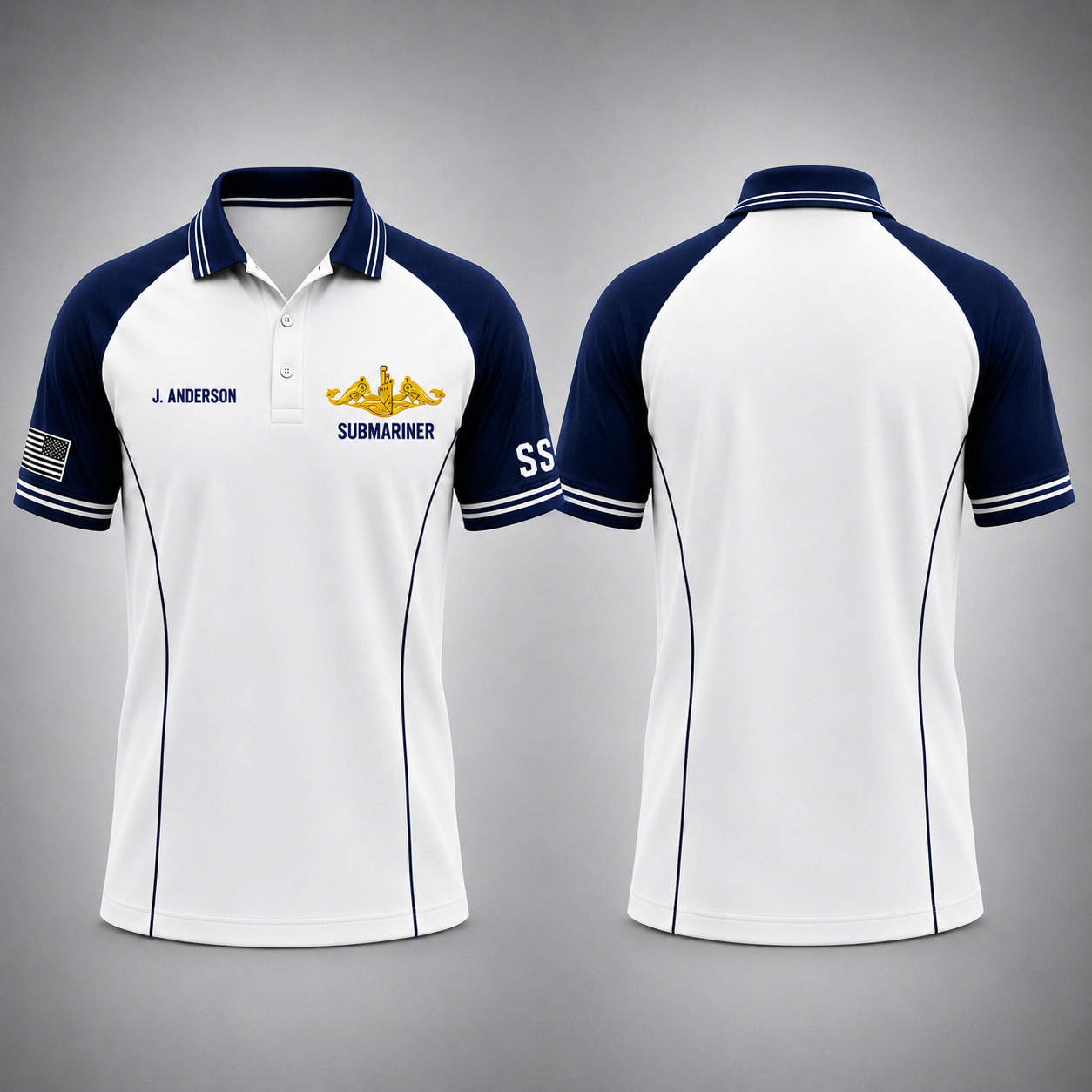 Personalized US Navy Submariner Dolphins 3D Polo Shirt