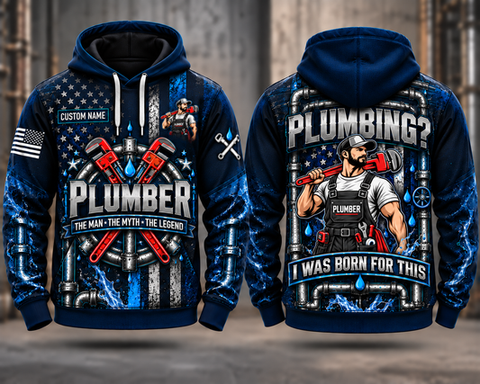 Plumber The Man The Myth The Legend Custom Name 3D Hoodie