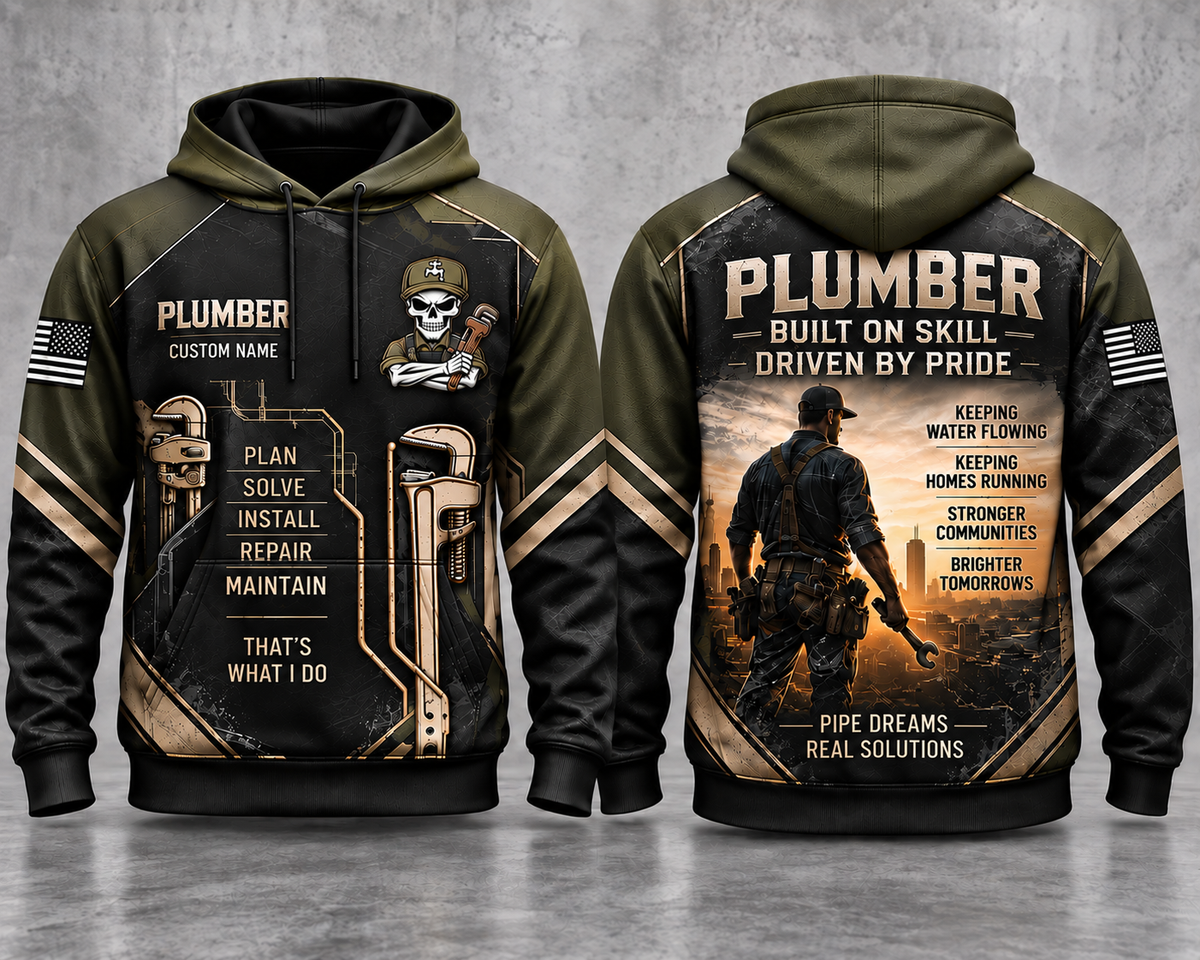 Plumber 3D Hoodie - Built on Skill, Driven by Pride