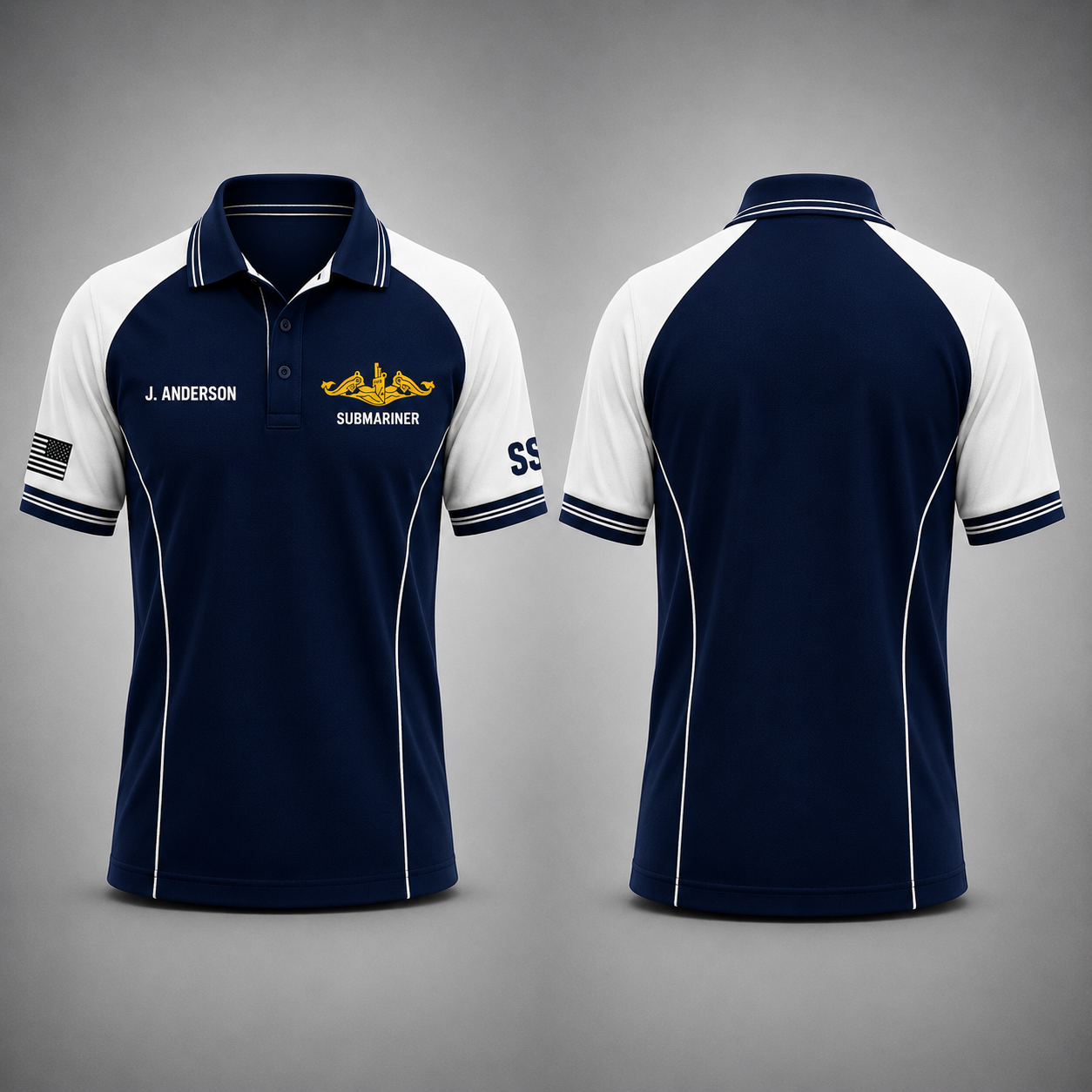 Personalized US Navy Submariner Dolphins 3D Polo Shirt