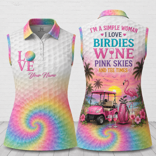 Custom Golf Cart Paradise Women's Sleeveless Polo Shirt