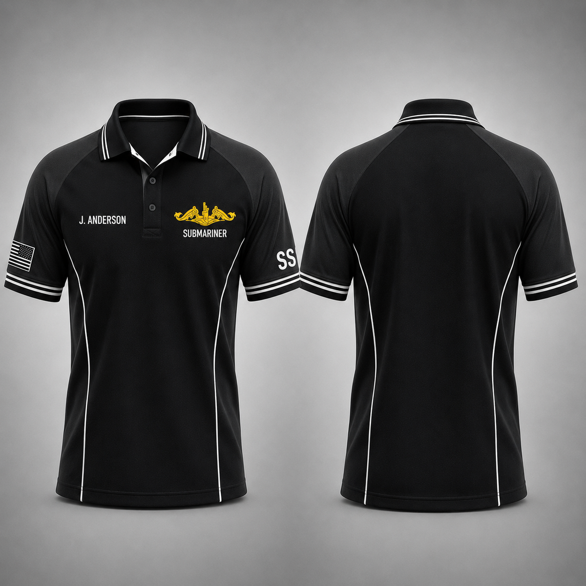 Custom Name US Navy Submariner Veteran 3D Polo Shirt