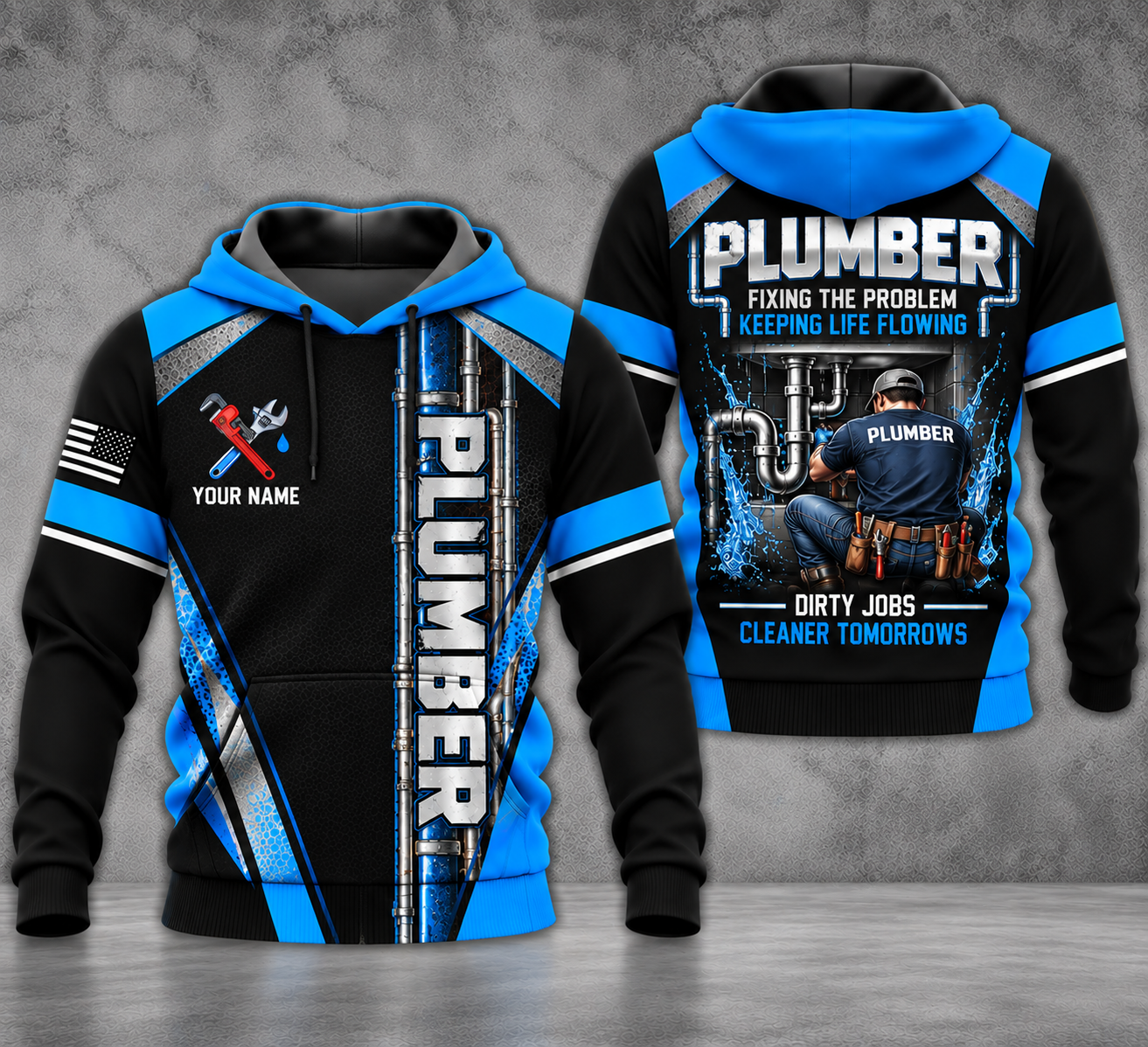 Custom Plumber 3D Hoodie - Fixing The Problem, Keeping Life Flowing