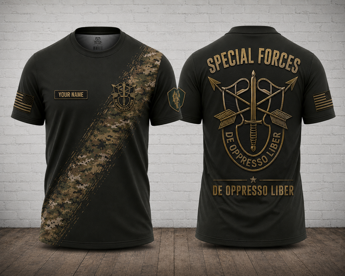 Custom Special Forces De Oppresso Liber 3D T-Shirt - Personalized Military Shirt