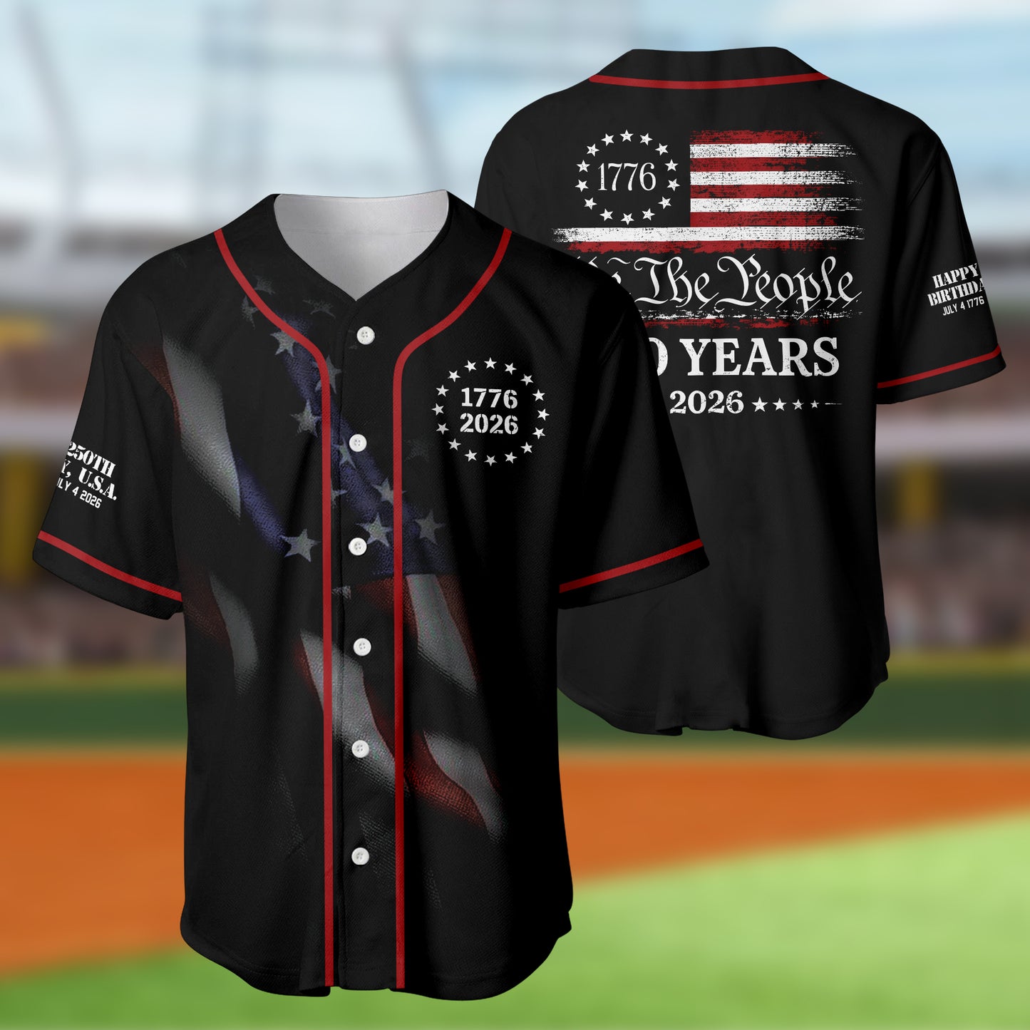 America 250th Anniversary, USA Independence Day 4 of July Baseball Jersey