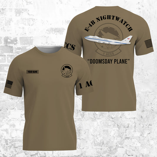 Custom Name 1st Airborne Command and Control Squadron - E-4B Nightwatch (Boeing 747-200) 3D T-shirt